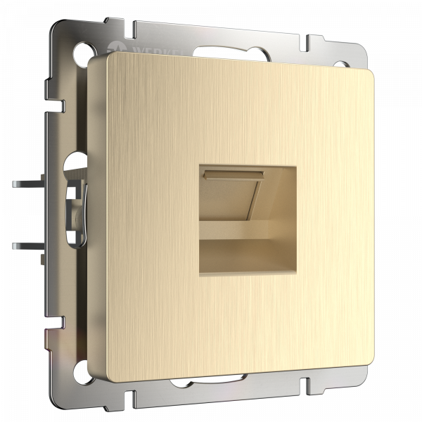 Розетка Ethernet RJ-45 /WL10-RJ-45 (шампань рифленый)