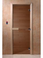 Дверь для бани doorwood "бронза прозрачная" бронза 170*70*8
