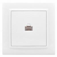 Розетка компьютерная 1-м "Минск" RJ45 белая ERK01-035-10