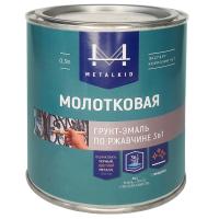 Грунт-эмаль 3 в 1 по ржавчине молотковая Металкид классическая серая (0,65кг=бан 0,839л)