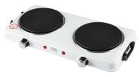 Электроплитка HomeStar HS-1110, 2 конфорки, диск, 1кВт+1кВт, белая 104913