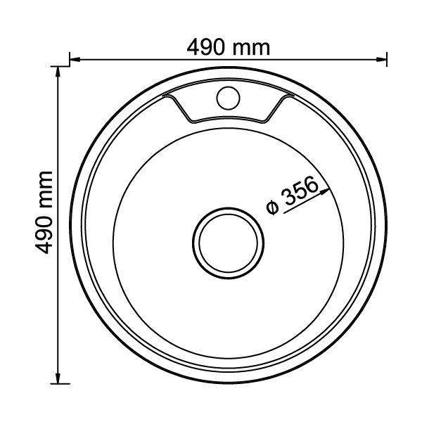 Мойка круг d 49 (0,6) вып 3 1/2 MIXLINE  (глуб чаши 17см) 