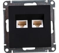 Розетка 2-м ATLASDESIGN компьютерная RJ 45 карбон ATN001085