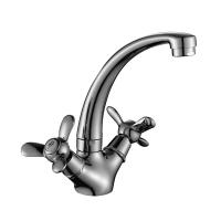 Смеситель для кухни ROSSINKA Q02-64 двуруч высокий повор. излив хром