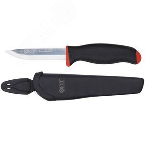 Нож FIT строительный, нержавеющая сталь, прорезиненная ручка  /10611