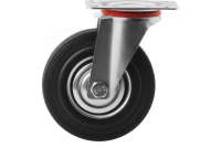 Колесо поворотное на площадке 125 мм серая резина 