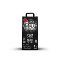 Угольные брикеты 800 Degrees Premium Долгое горение, мешок 4кг