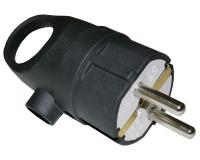 Вилка с кольцом каучук 2P+PE 1х16А 220-24V IP44 черн. (Турция)