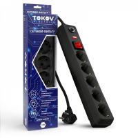 Удлинитель с сетевым фильтр. 5х1.8м с заземл. с выкл. 16А с защ. от скачк напр. и перегр. 3х1 сер