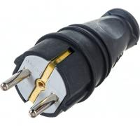Вилка прямая каучуковая 2Р+ РЕ 1х16А 220-240В IP44 (Турция) 4001