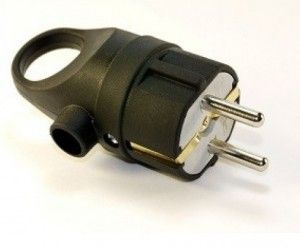 Вилка с кольцом каучук 2P+PE 1х16А 220-24V IP44 черн. (Турция)