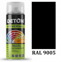 Эмаль атмосферостойкая алкидная черная матовая 9005 аэро 520мл DETON 