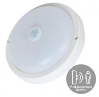 Cветильник ДПО настено-потол. с инфракр.датч.15Вт круг IP65 4000K 230В ЖКХ Космос КОС_DPO15WR1IR.4K