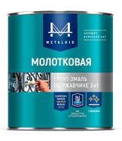 Грунт-эмаль 3 в 1 по ржавчине молотковая Металкид черный перламутр (1,8кг=бан 2,4л)
