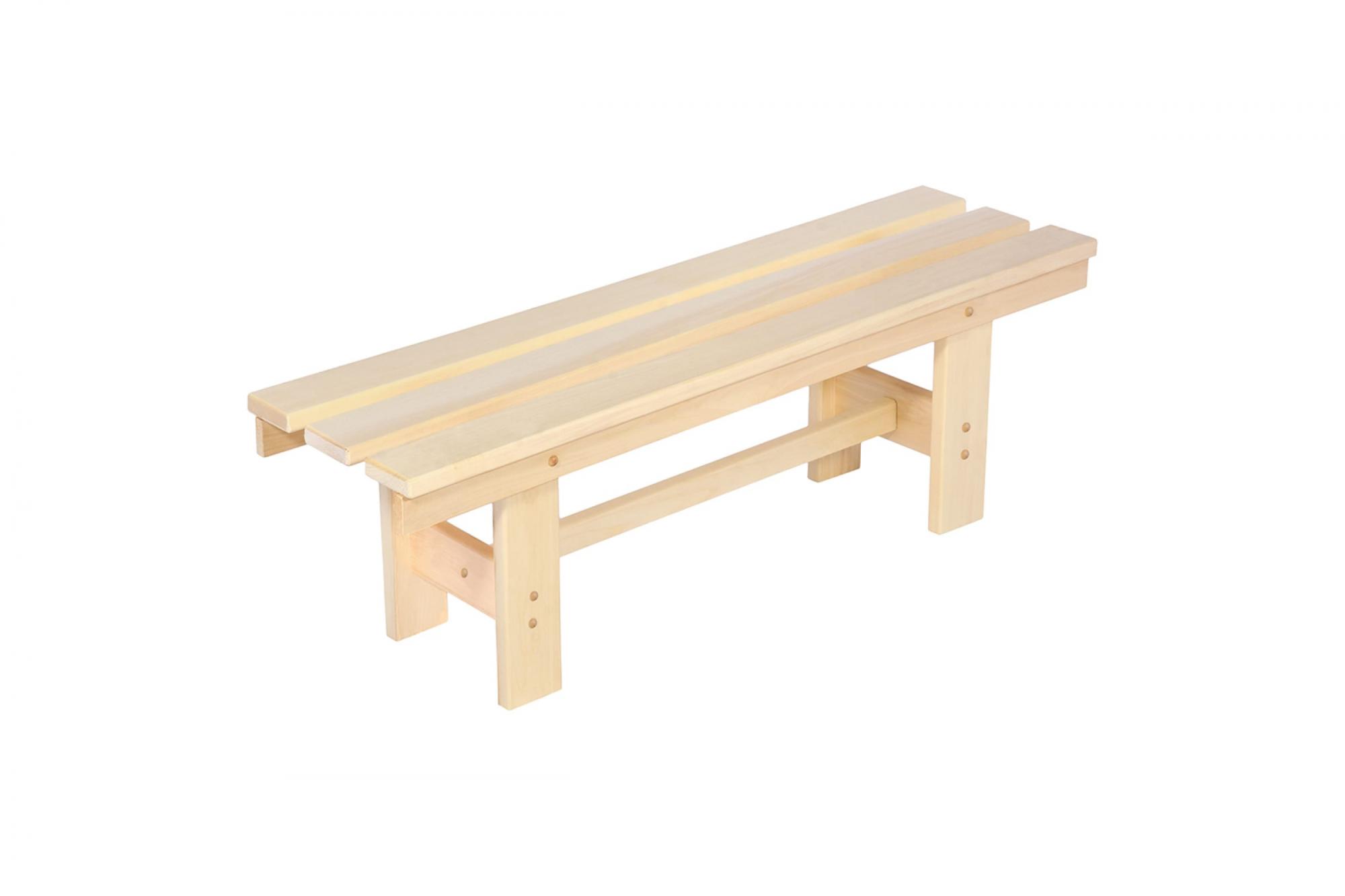Скамейка деревянная со спинкой для бани