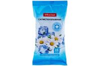 Салфетки влажные OfficeClean, 15шт, антибактериальные, ромашка