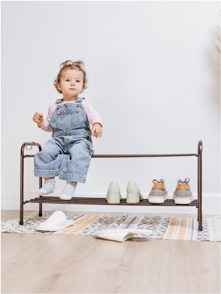 Подставка для обуви "Альфа 32" 2-х полочная 80см коричневый