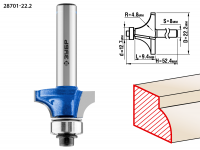 Фреза кромочная калевочная №1, 22,2х9мм ЗУБР