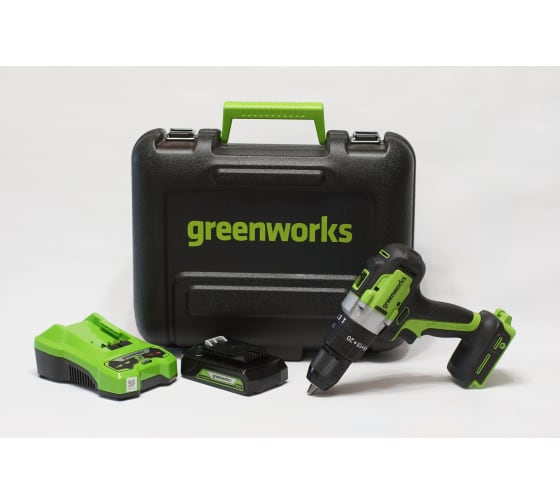 Дрель-шуруповерт аккумуляторная Greenworks GD24DD35K2 24В 2Ач (с АКБ и З/У)