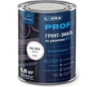 Грунт-эмаль по ржавчине 4 в 1 быстросохнущая Лакра PROF IT База А, RAL 9003 0,8 кг