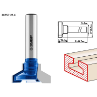 Фреза пазовая Т-образная №2, высота 12,7мм, 25.4х12.7мм ЗУБР