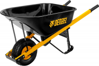 Тачка строительная, усиленная, объем 140л, 230кг, колесо 15х6.00-6// Denzel