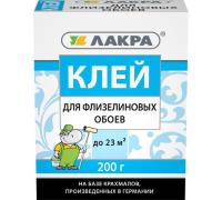 Клей ЛАКРА для флизелиновых обоев 200г.
