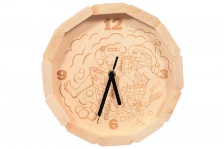 Часы кварцевые в форме бочки "В парилке" для бани и сауны 27*8 см