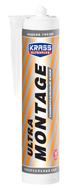 Клей KRASS Жид. гвозди универсальный Ultra montage белый 260мл.
