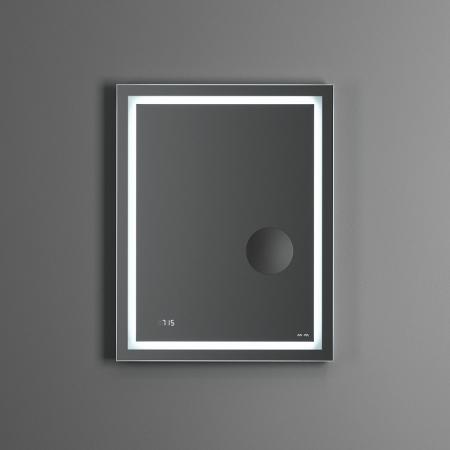 Зеркало Am.Pm M91AMOX0553WG 55см с Led-подсветкой, часами и косметич.
