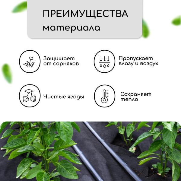 Укрывной материал, плотность 80, УФ, 3,2*10м, черный "Greengo", Эконом 30% 