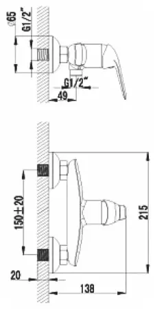Смеситель для душа LEMARK LM1203C плюс ЭДВАНС хром
