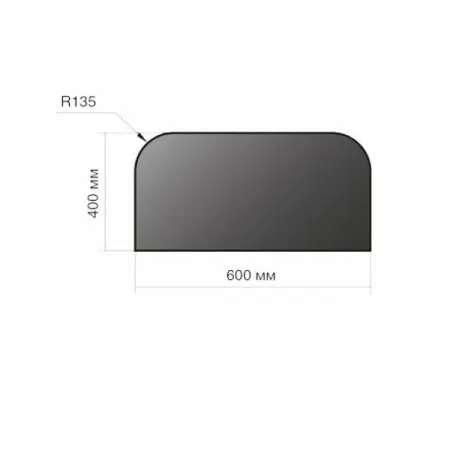Предтопочный лист Везувий 400*600*2мм (R135) черный