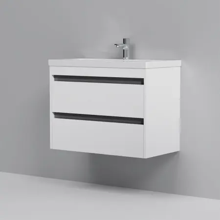 База с раковиной подвесная Am.Pm M91-FHX0752-WCC0752WG Pulse, 75см, 2 ящика, бел.гл.графит