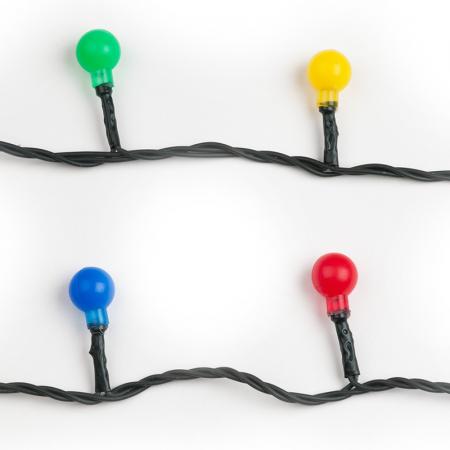 Гирлянда светод. с контроллером "Разноцветные шарики" 60 светод, 5,4м, разноцв. IP20, провод зеленый