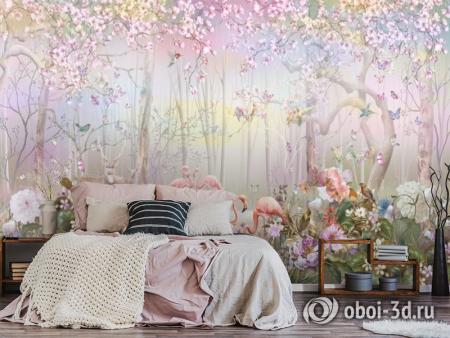 3D Фотообои «Прекрасный сад» Песок 300*270