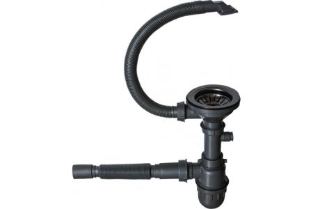 Мойка наст.монтаж 53х43 (3,0) выпуск 3 1/2 MIXLINE PRO 22см с сифоном (черный графит)