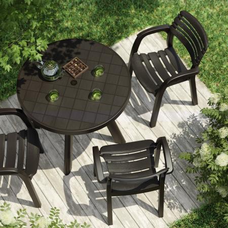 Стол круг пласт "Атлант" 900мм графит