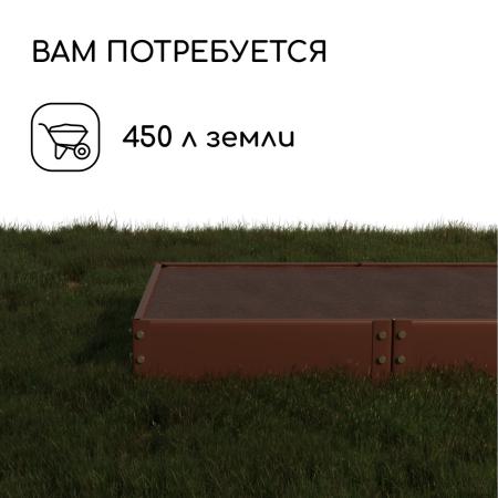 Грядка оцинкованная 295 х 100 х 15 см шоколад УС "Greengo" 3185468