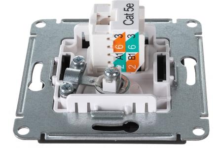 Розетка 2-м ATLASDESIGN компьютерная RJ 45+TV карбон ATN001089 