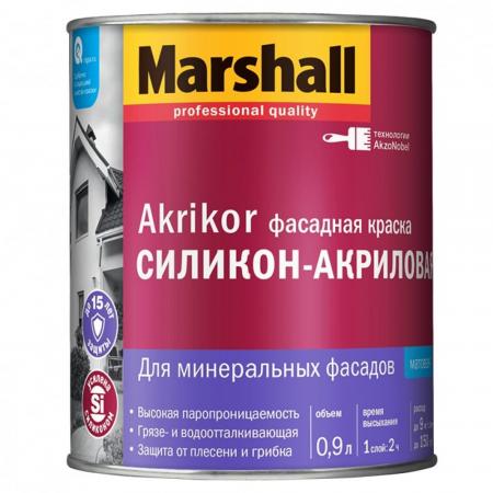 Краска Marshall AKRIKOR Фасадная силикон-акриловая мат BW 0,9л