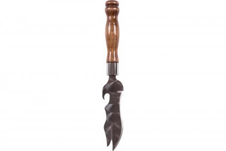 Нож-вилка с деревянной ручкой КОЛЬЦО для снятия мяса 150*45*2,5мм