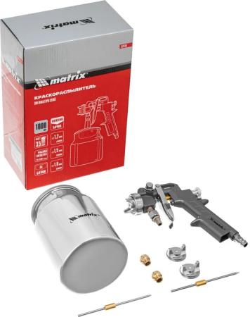 Краскораспылитель пневматический с ниж.бачком MATRIX V=1,0л+сопла Ø1.2, 1.5, 1.8мм