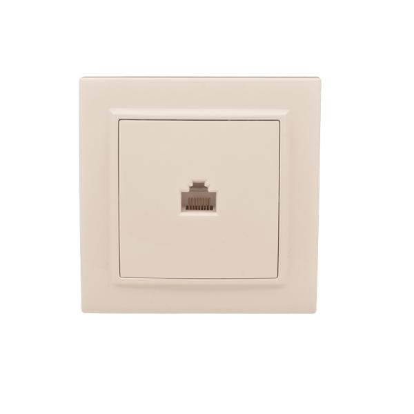 Розетка компьютерная 1-местная "Минск" RJ-45 бежевая