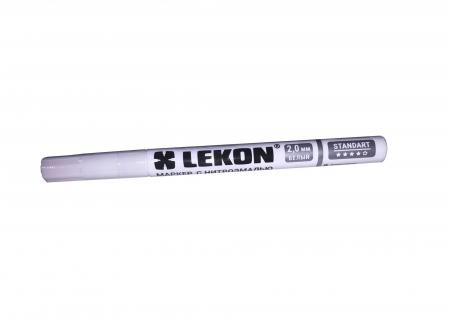 Маркер LEKON Standart 2мм с нитроэмалью цвет белый