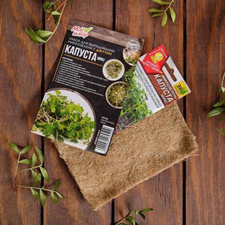 Набор для выращивания микрозелени "Капуста Микс" с джутом 5926950