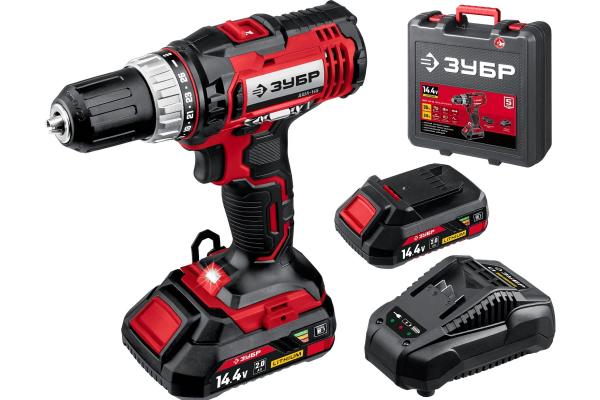 Дрель-шуруповерт аккумуляторная ЗУБР ДШЛ-145-22 14,4В (в кейсе)