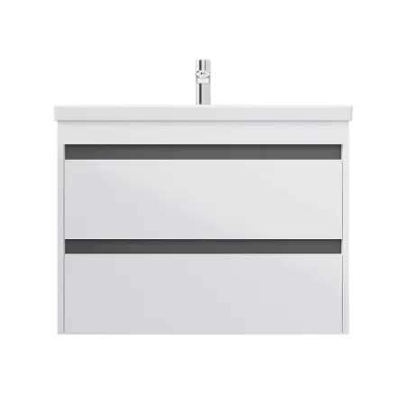 База с раковиной подвесная Am.Pm M91-FHX0752-WCC0752WG Pulse, 75см, 2 ящика, бел.гл.графит