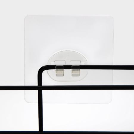 Полка угловая 2 крючка, 26х26х10см, цвет черный 5168775