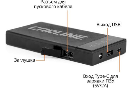 Заряднопредпусковое утройство (Jump starter) CARLINE CAPB400A (12,4V/400A/6000m Ah/Li-ion polymer)